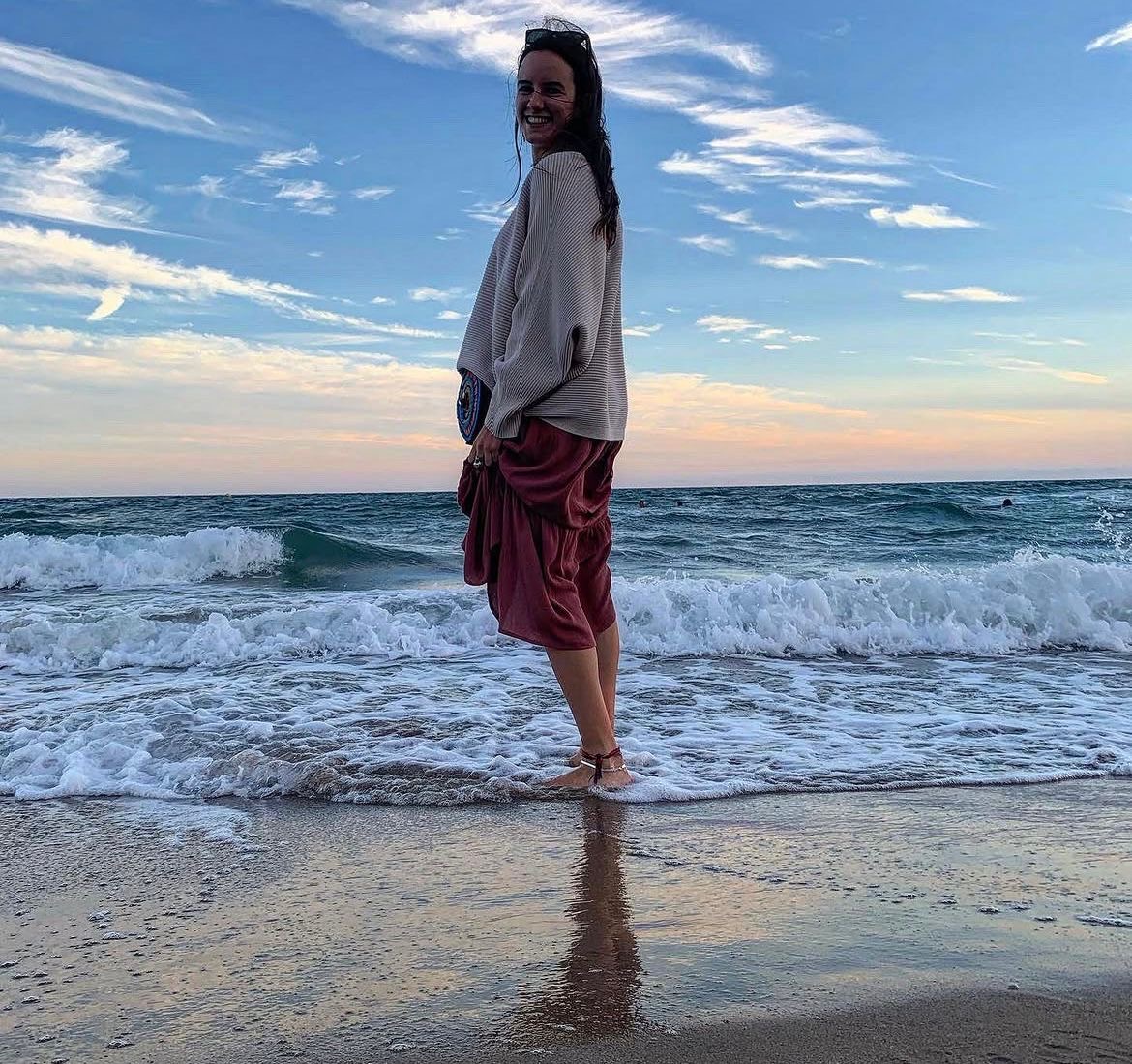 Laura Segarra en la playa